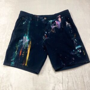 Lululemon 7" Commission Shorts Mens 30x7 Warpstreme Navy PAINT SPLATTER THRASHED
